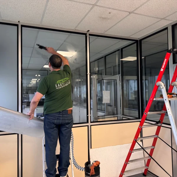 usine seb st lo - pose de film depoli blanc 1